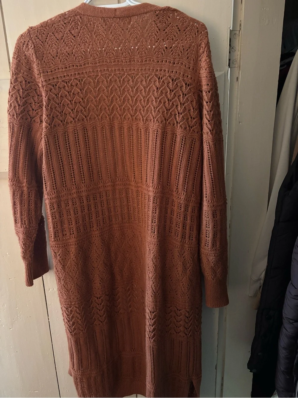 WILD SKYE Rust Knit Open-Front Long Cardigan - Picture 2 of 2